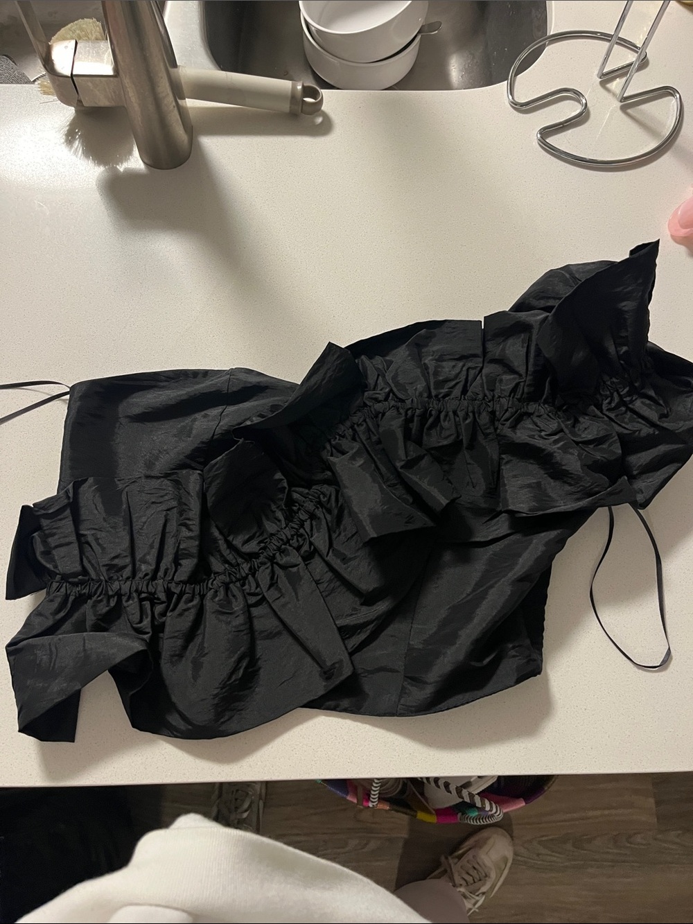 fab'rik Black Strapless Top with Tag